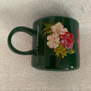 Ban.do x Starbucks Holiday 2018 Hunter Green Floral 12oz Ceramic Coffee Mug NEW